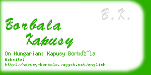 borbala kapusy business card